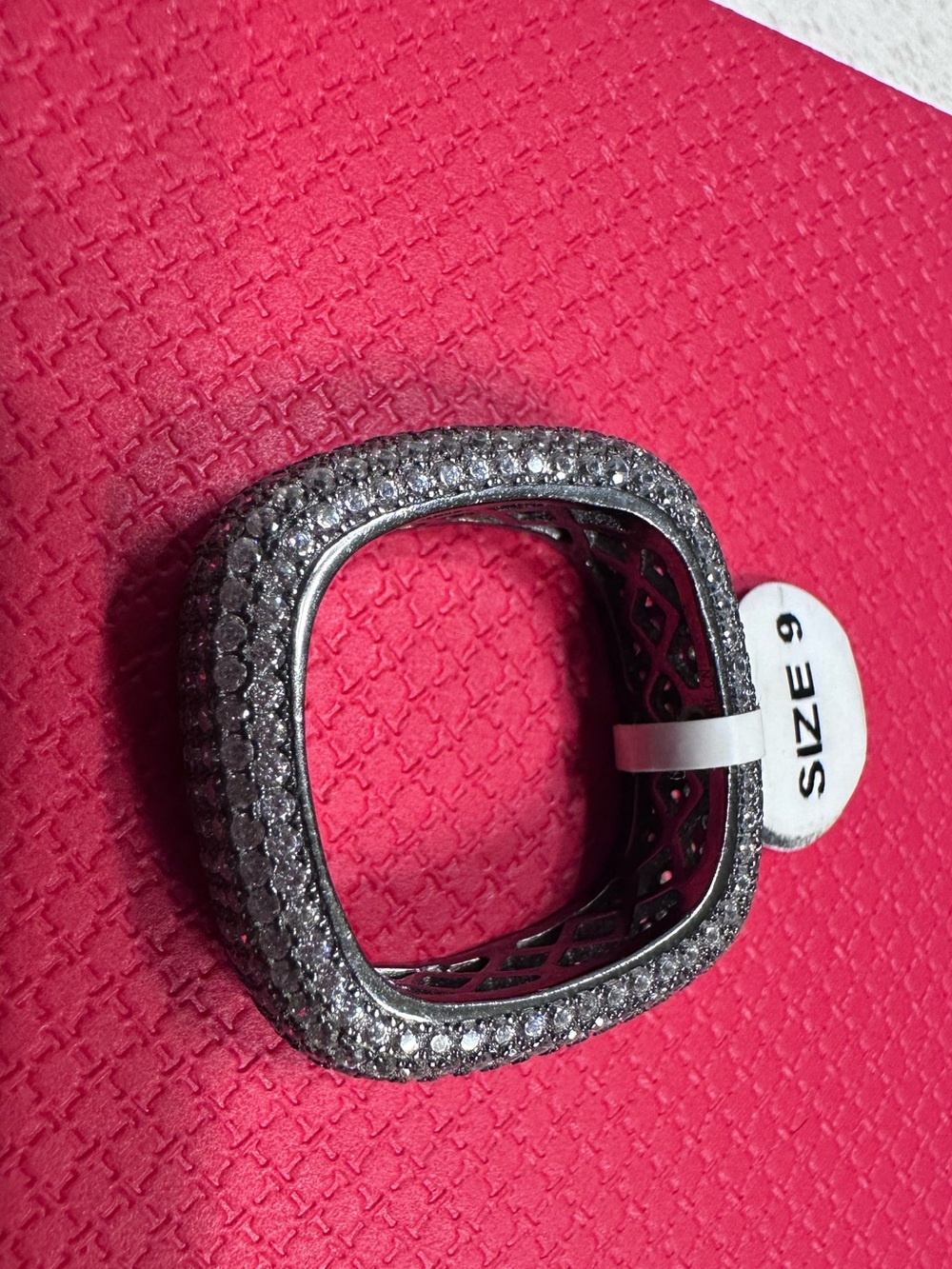 Pave Square Ring in Sparkling Cubic Zirconia